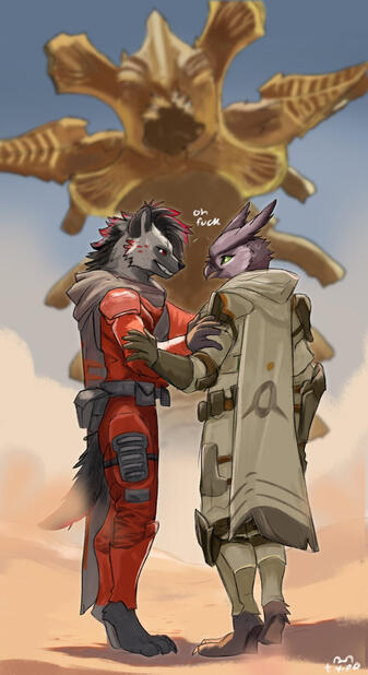 2 Rendered Fullbodies + Background